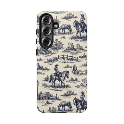 Western Toile Navy Tough Case