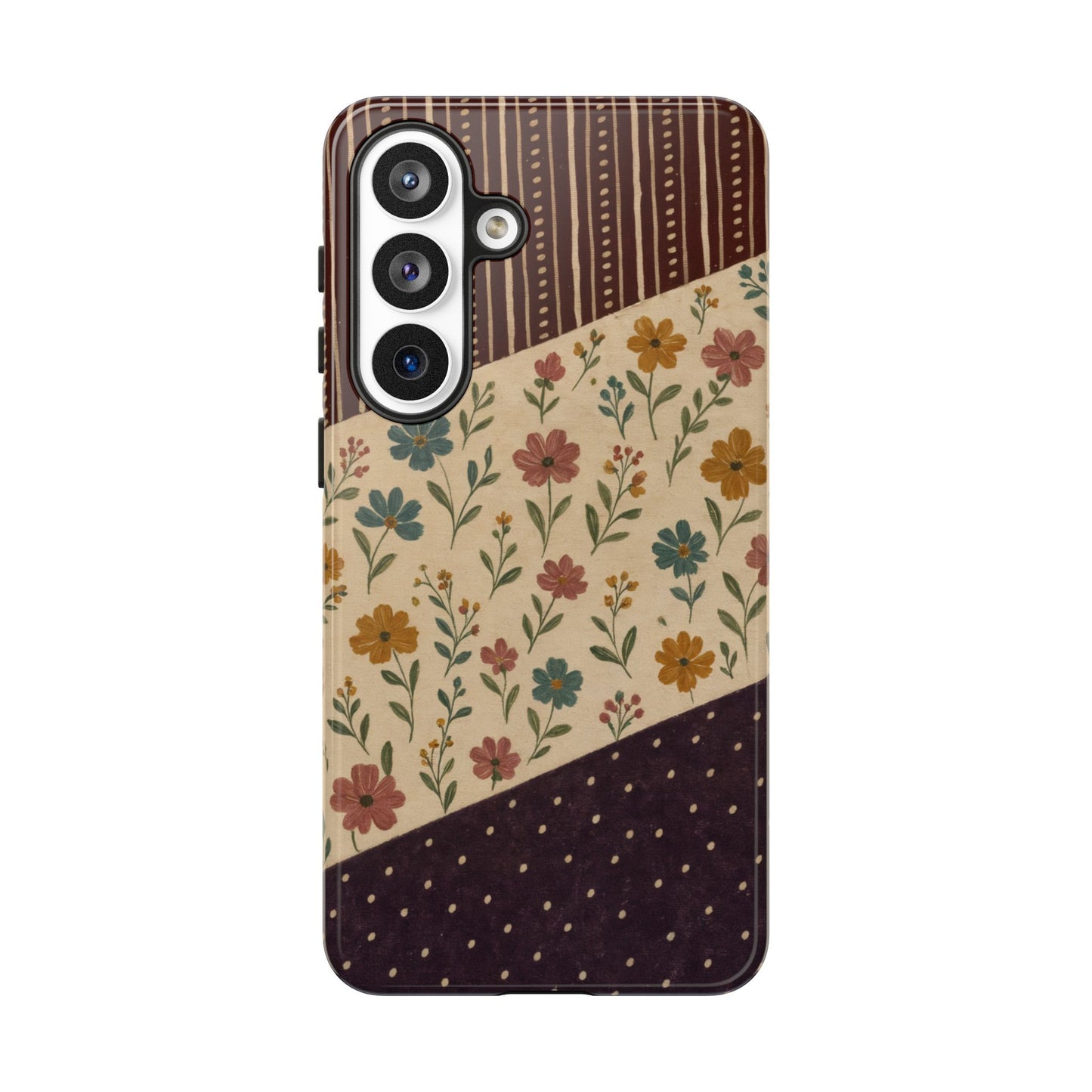 Fall Floral Stripe Tough Case