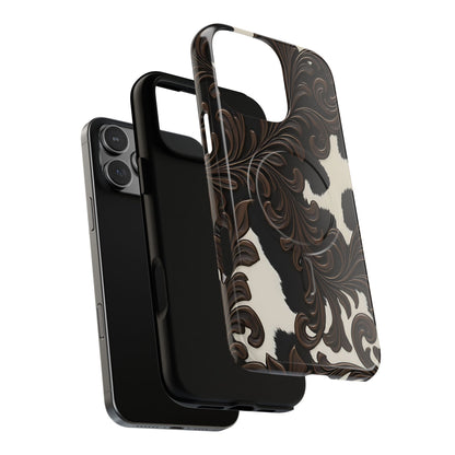 Faux Tooled Black Cowhide Magnetic Case