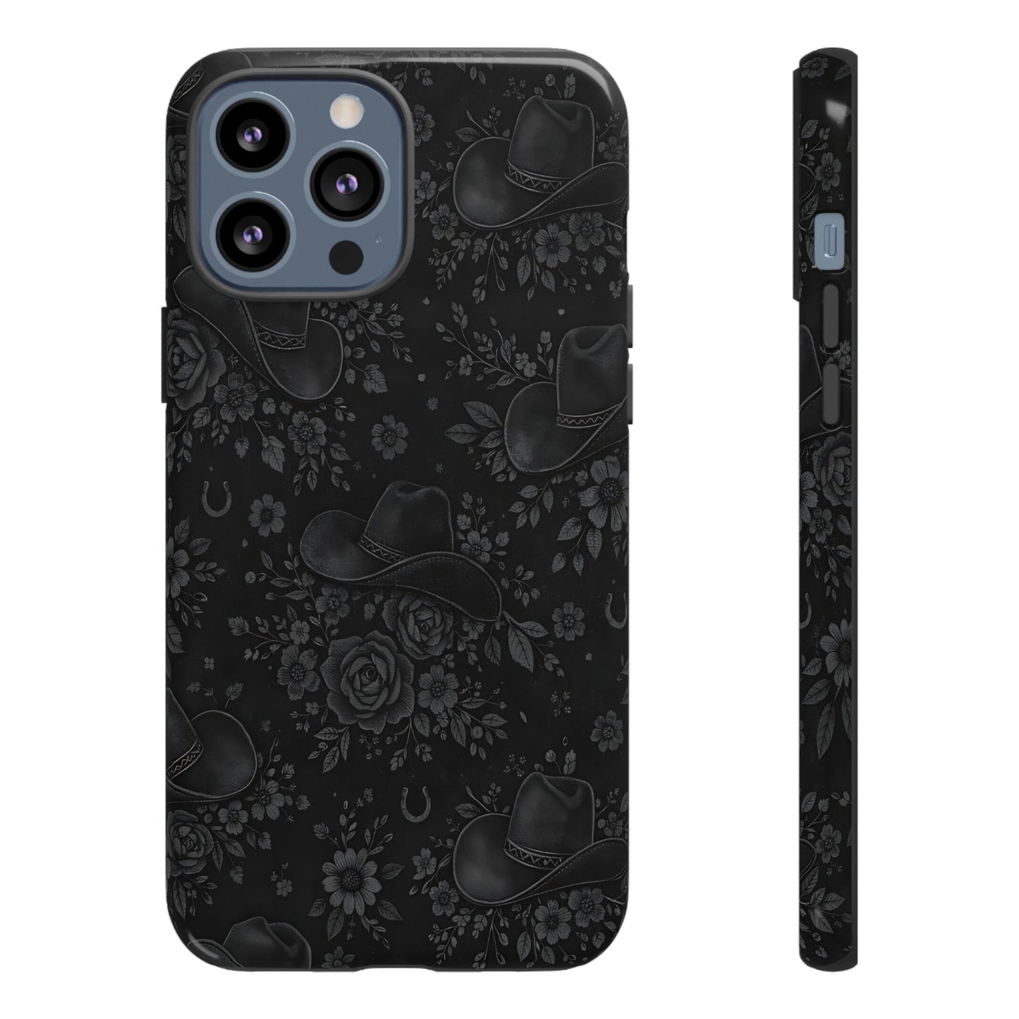 Western Noir Floral Hats Tough Case