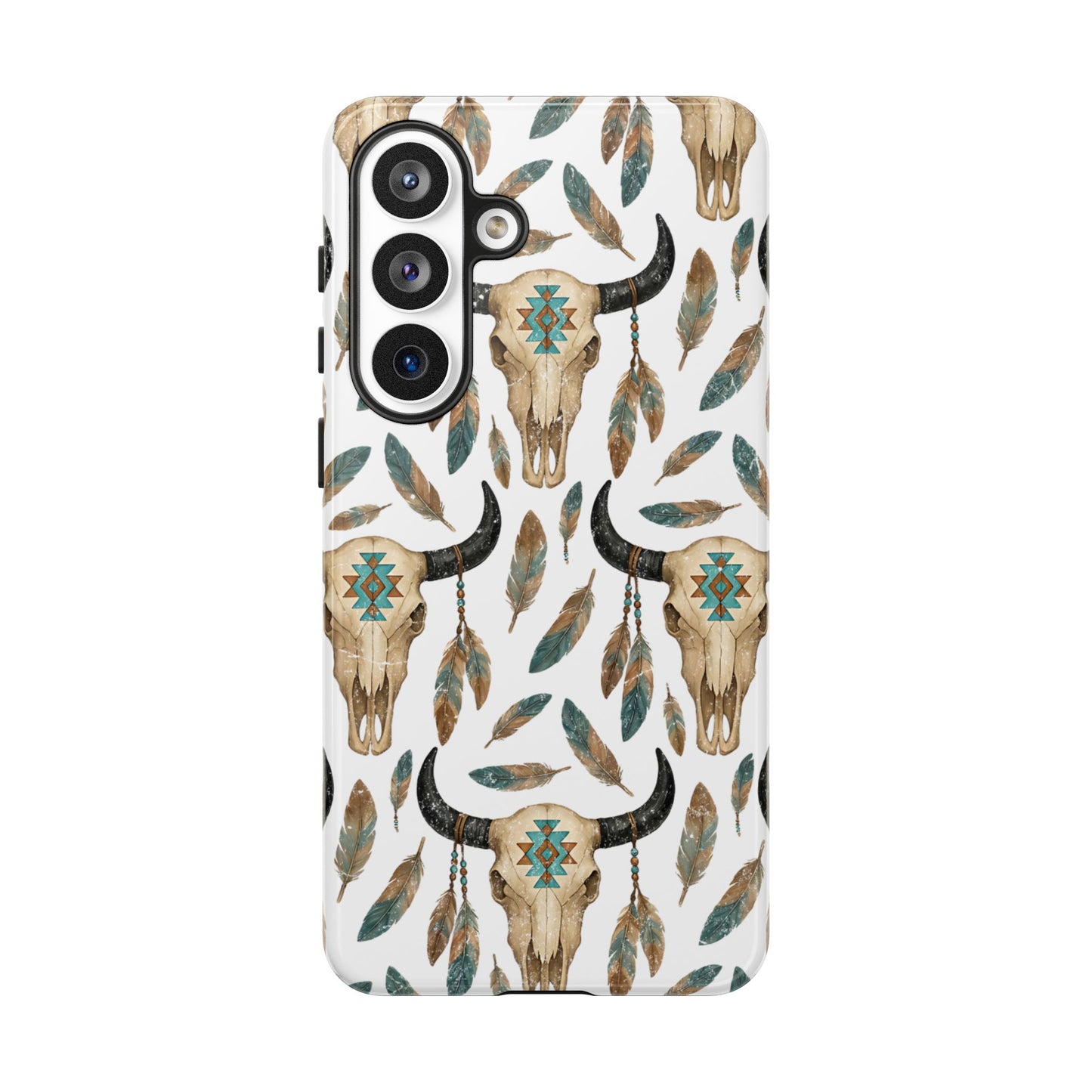 Aztec Feather Skull Tough Case