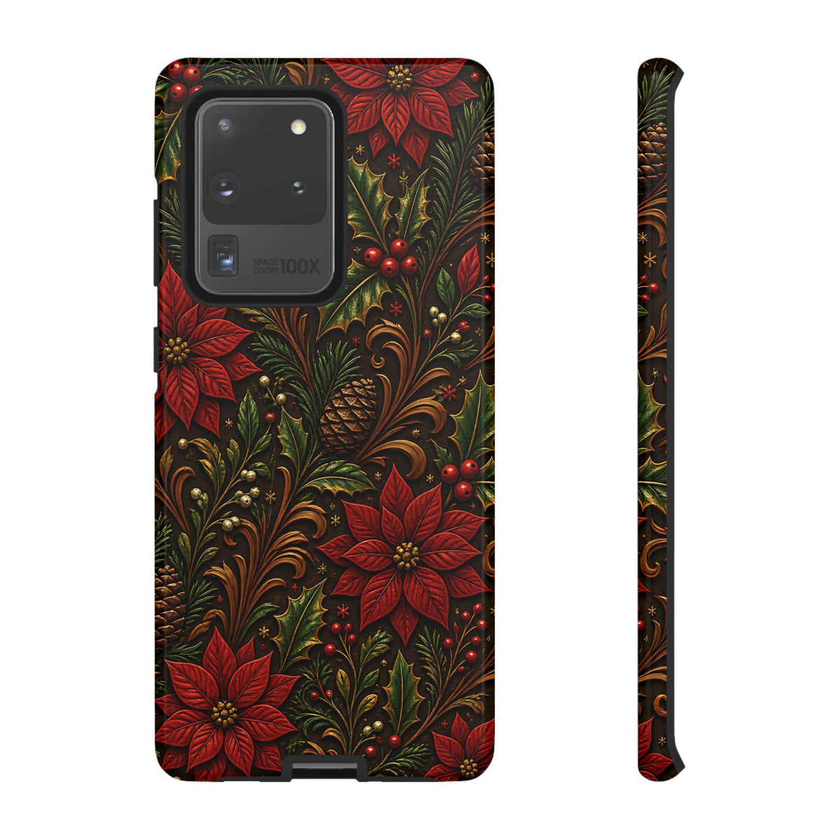 Carved Christmas Holly Tough Case