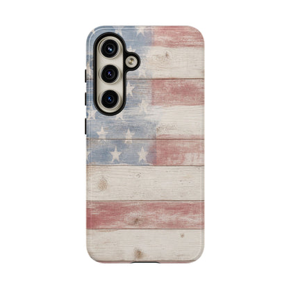 White Wood Flag Tough Case