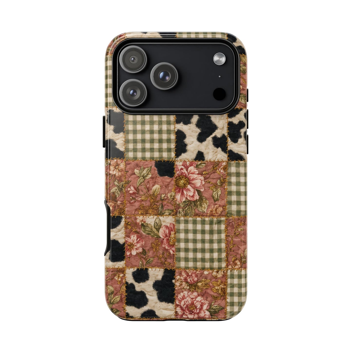 Cowhide Floral Quilt Tough Case