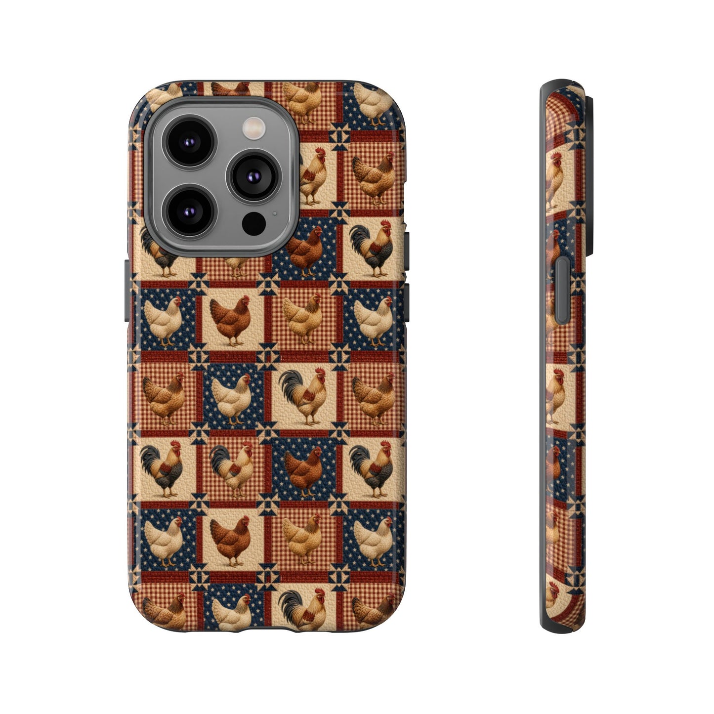 Patriotic Chicken Patchwork Tough Case