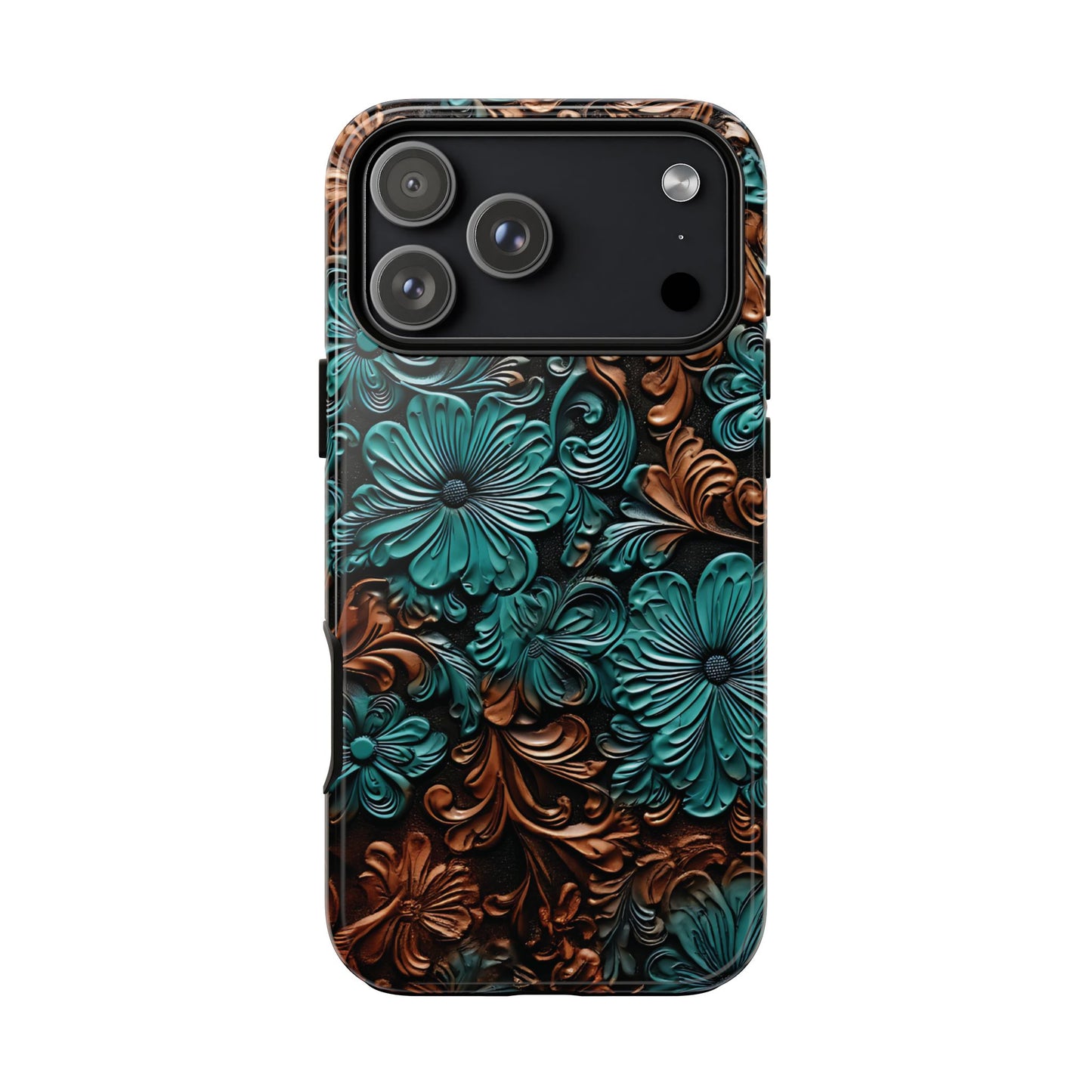 Faux Tooled Floral Tough Case