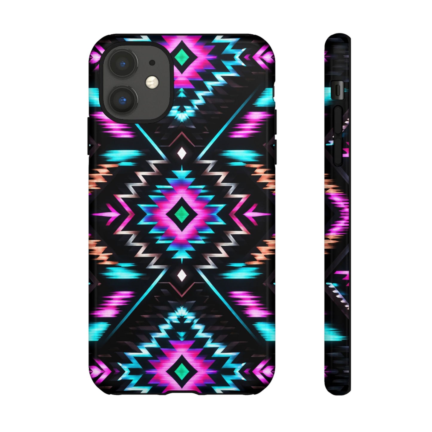 Black Neon Aztec Rug Tough Case