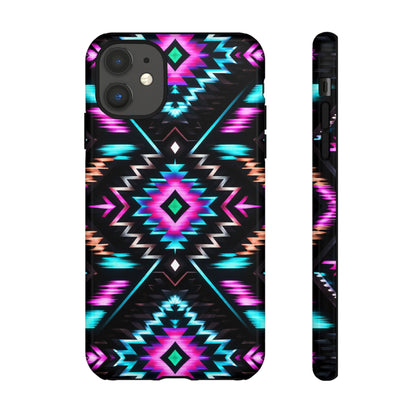 Black Neon Aztec Rug Tough Case