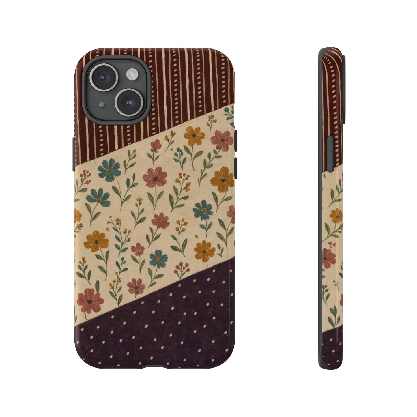 Fall Floral Stripe Tough Case