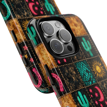 Neon Cactus Patchwork Tough Case