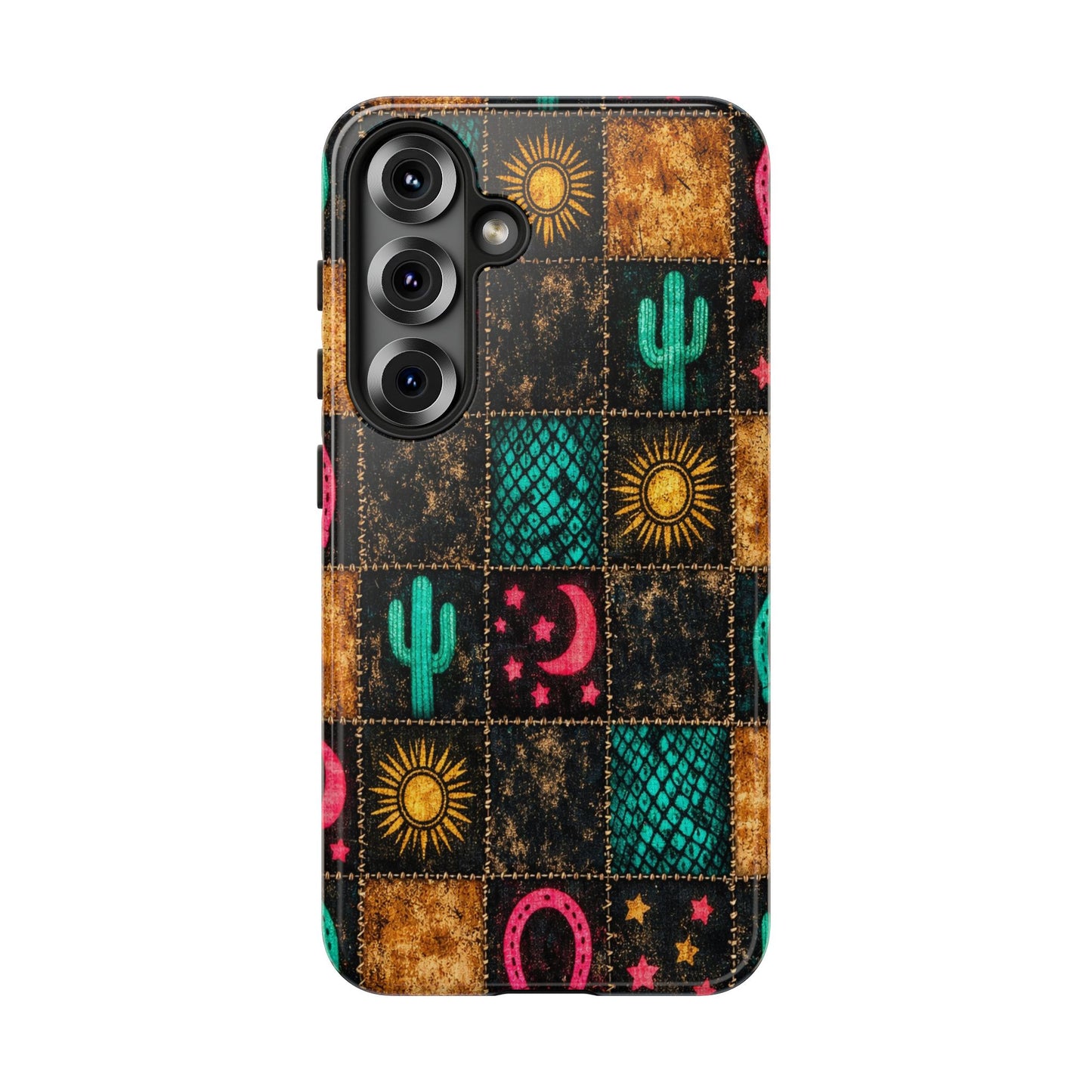 Neon Cactus Patchwork Tough Case