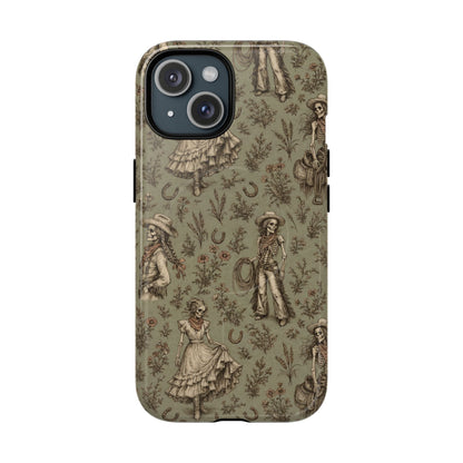 Skeleton Cowgirl Toile Magnetic Case