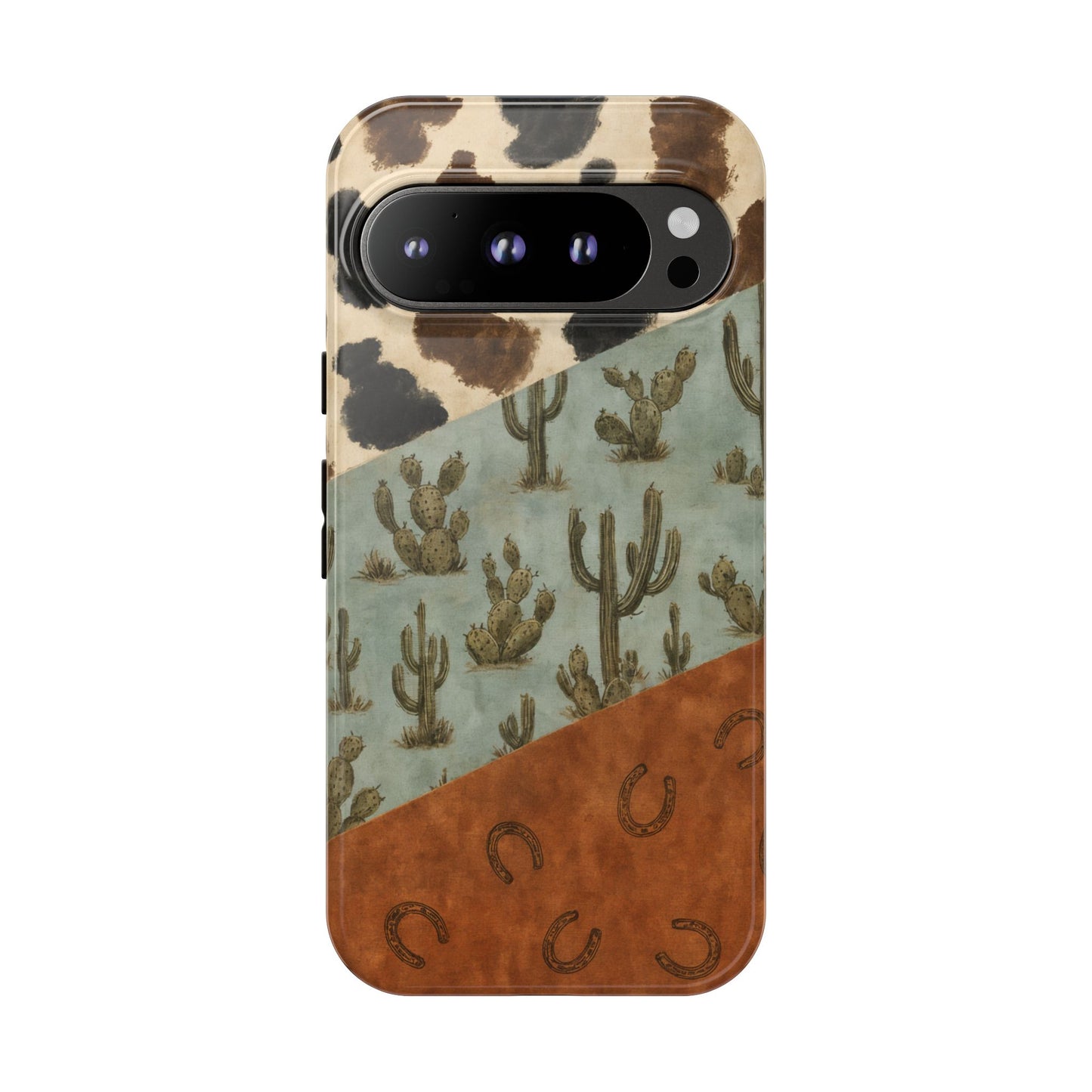 Cowhide Turquoise Cactus Tough Case