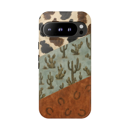 Cowhide Turquoise Cactus Tough Case
