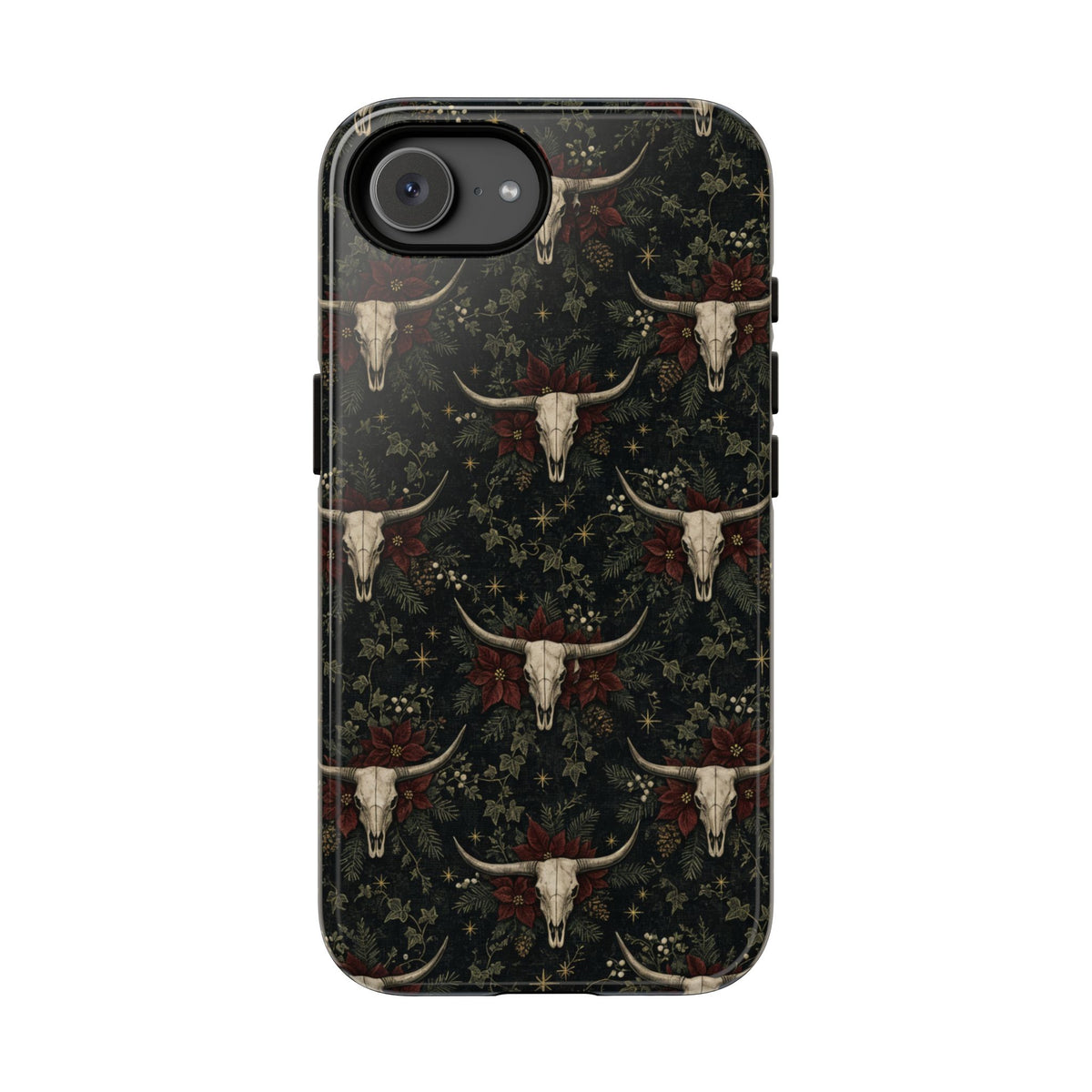 Midnight Skull Poinsettia Tough Case