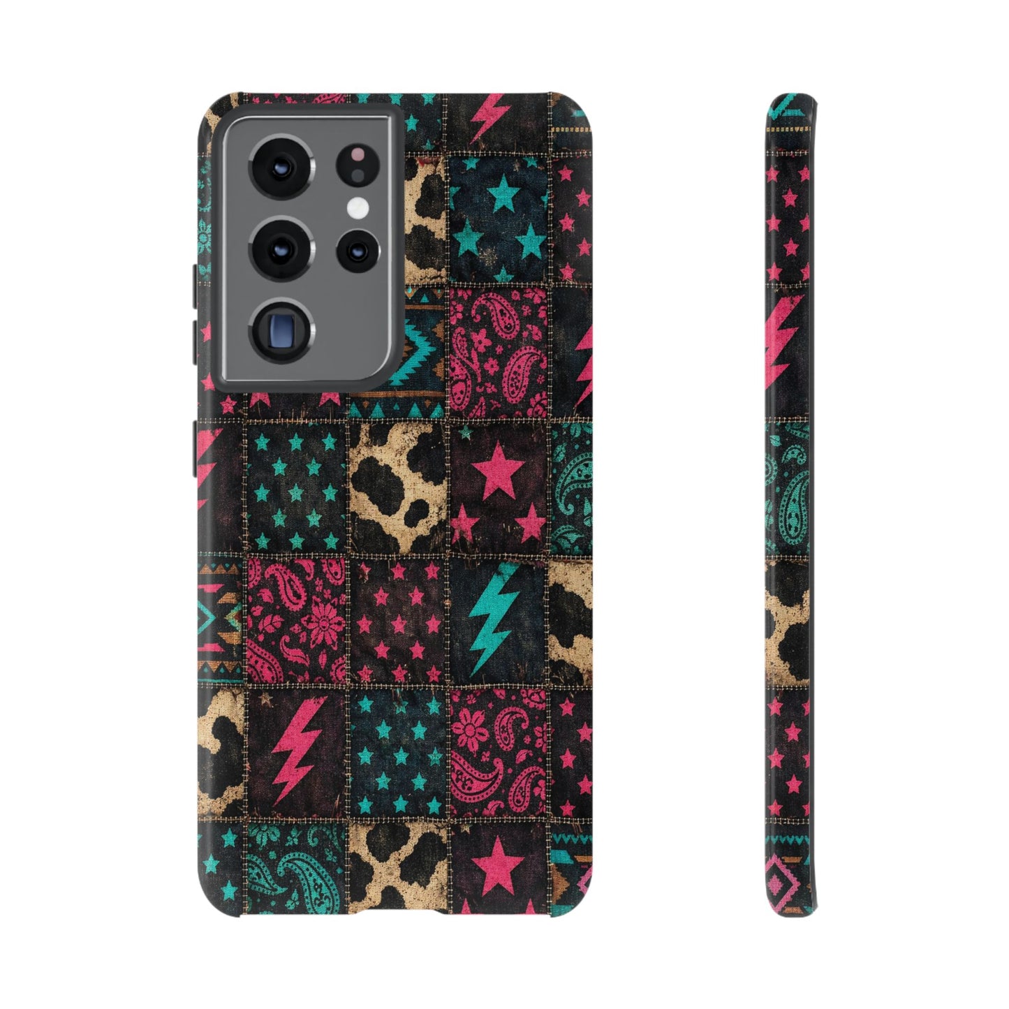 Neon Cowhide Patchwork Tough Case