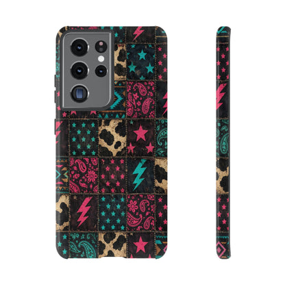 Neon Cowhide Patchwork Tough Case