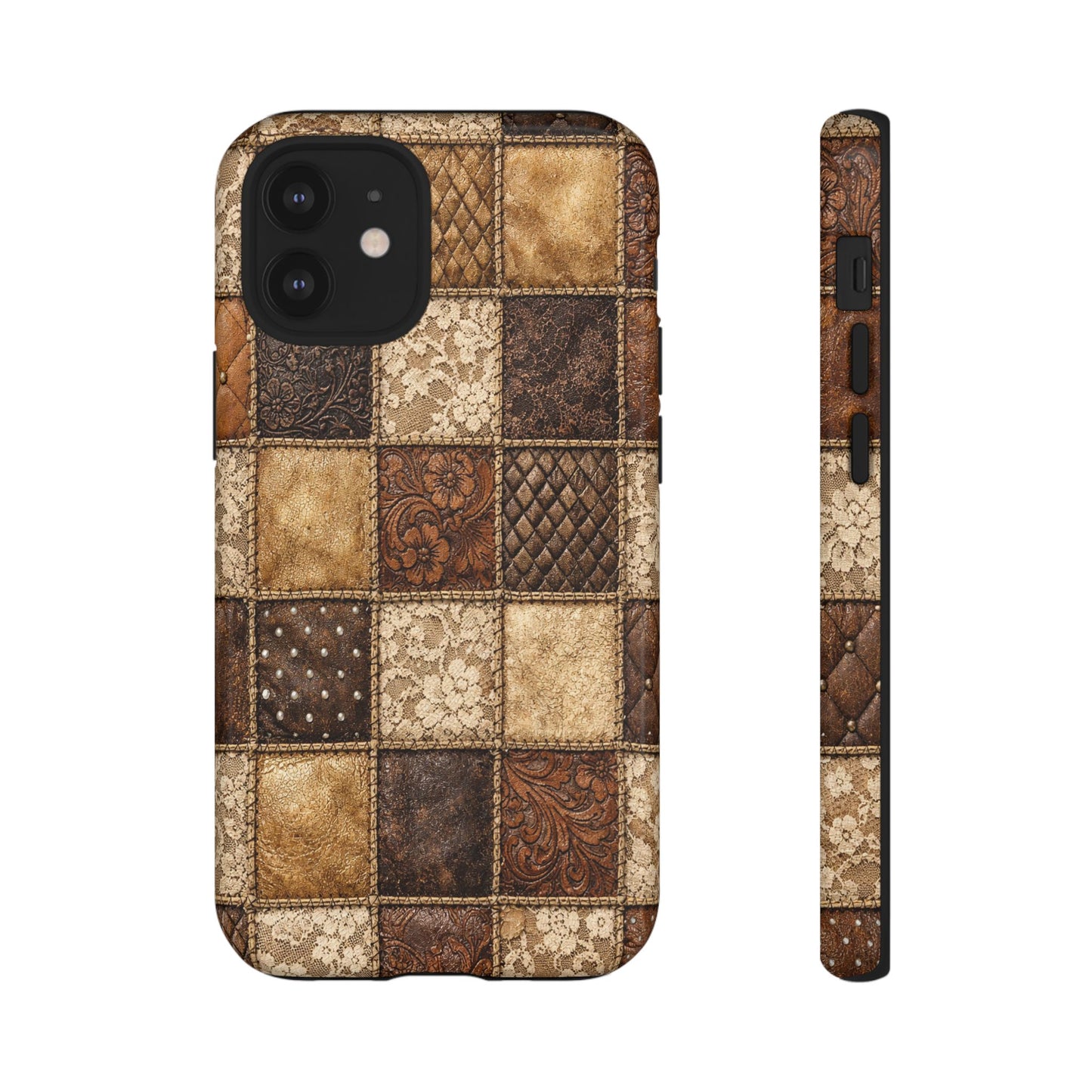 Leather Lace Patchwork Tough Case