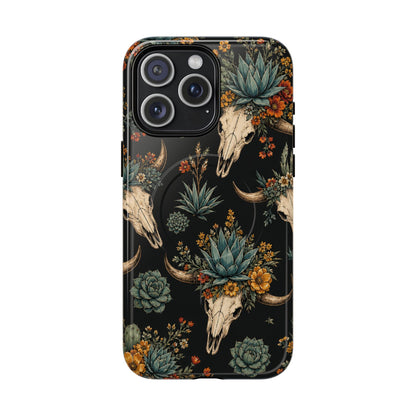 Desert Bloom Skull Magnetic Case