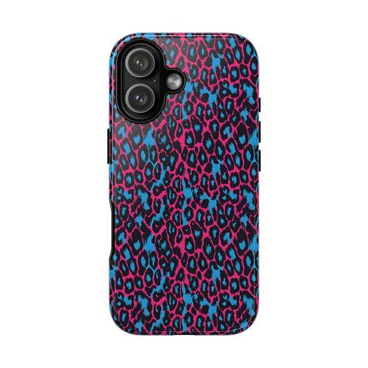 Pink Blue Leopard Tough Phone Case