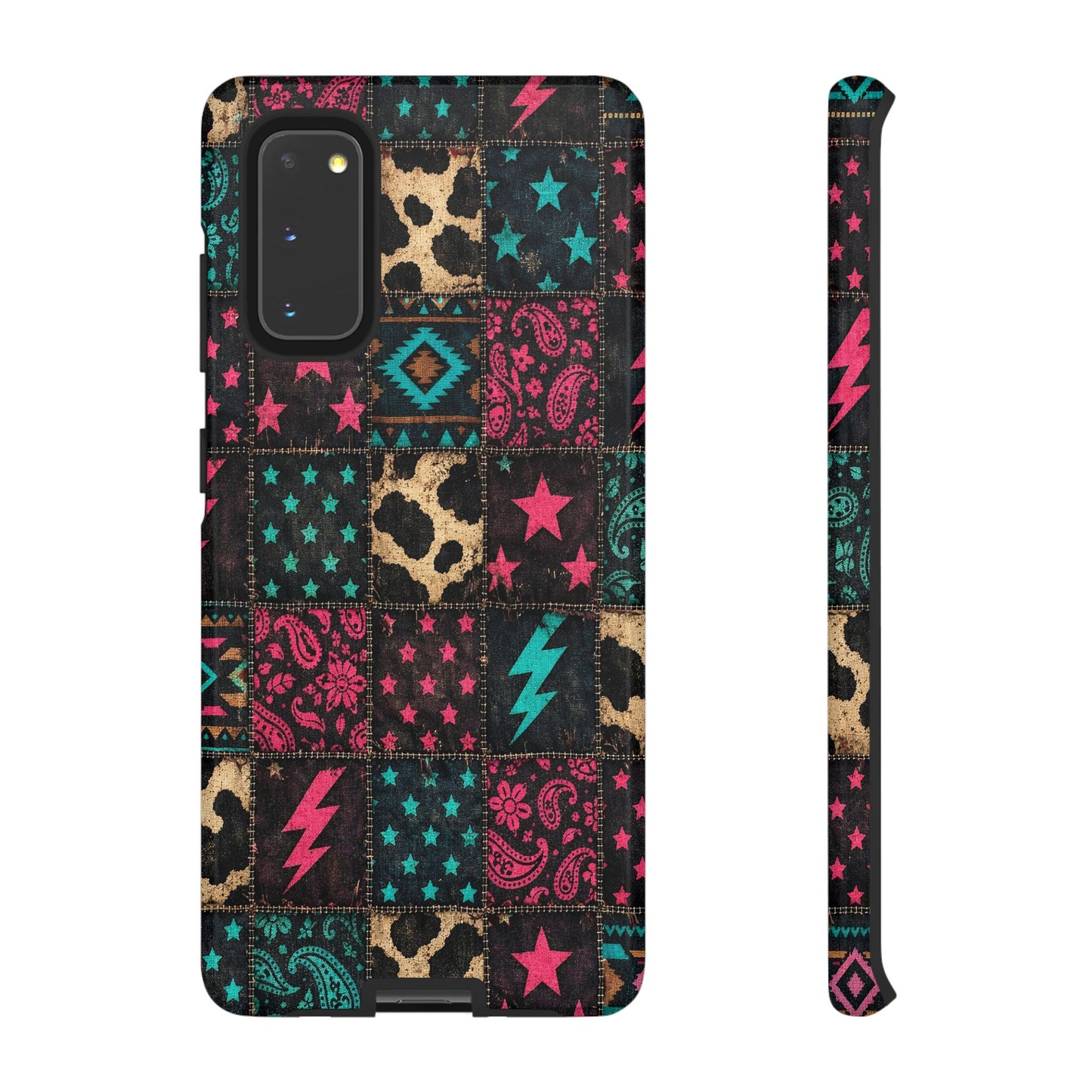 Neon Cowhide Patchwork Tough Case