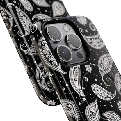 Black White Paisley Magnetic Case