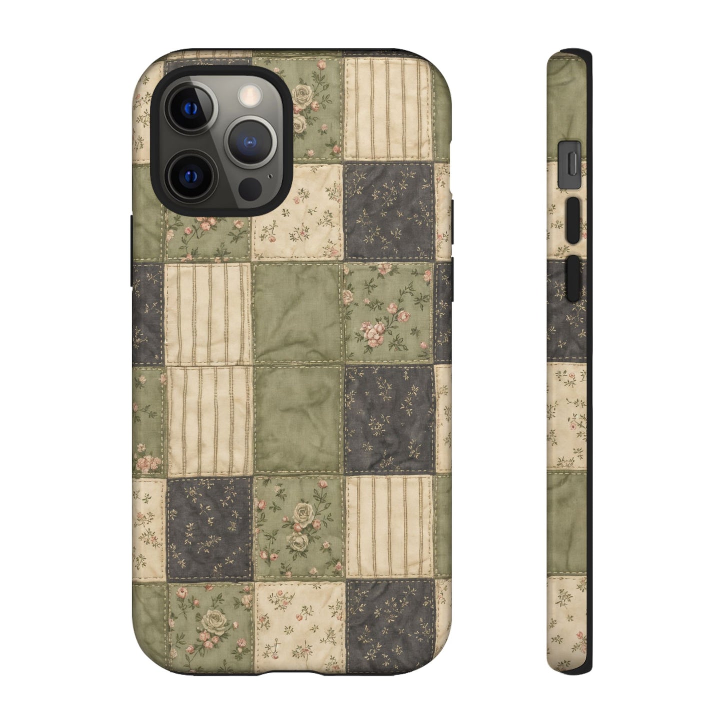 Sage Floral Patchwork Tough Case