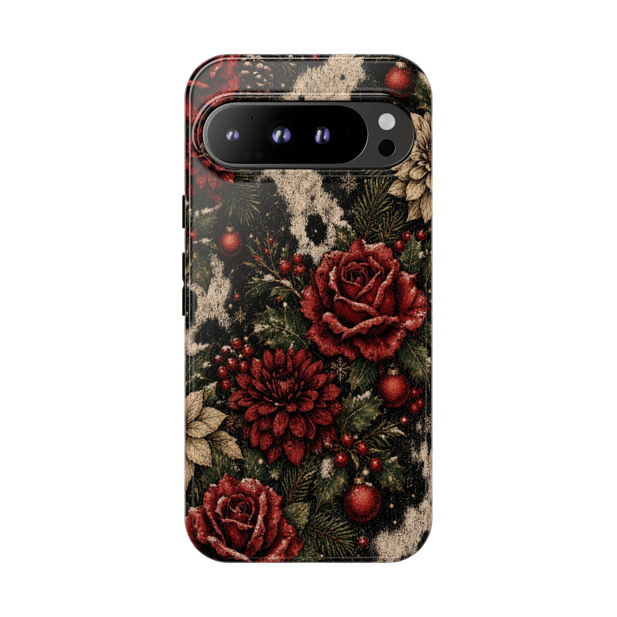 Cowhide Christmas Roses Tough Case