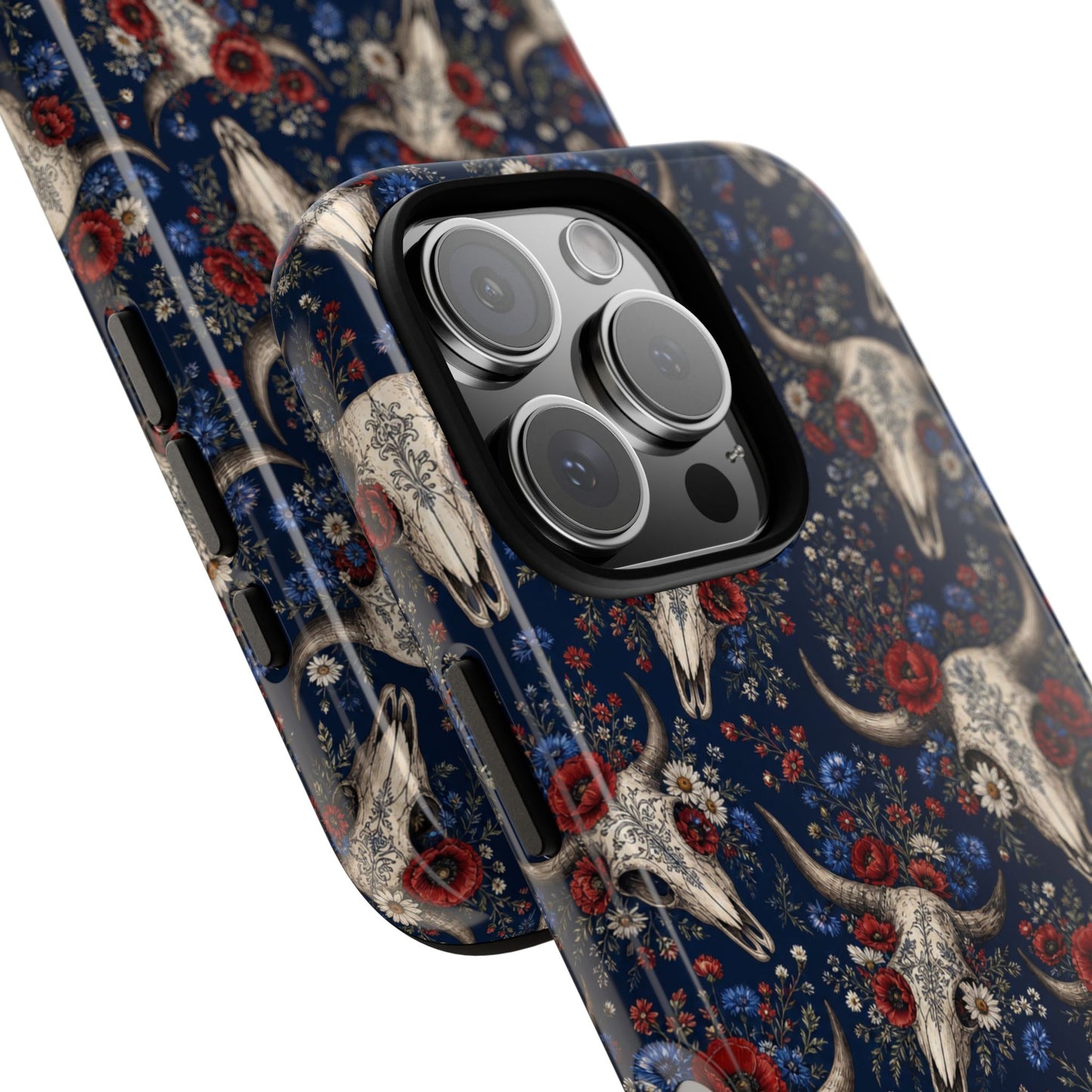 Patriotic Floral Skulls Tough Case