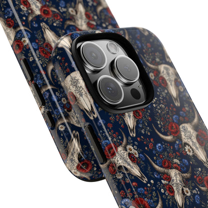 Patriotic Floral Skulls Tough Case