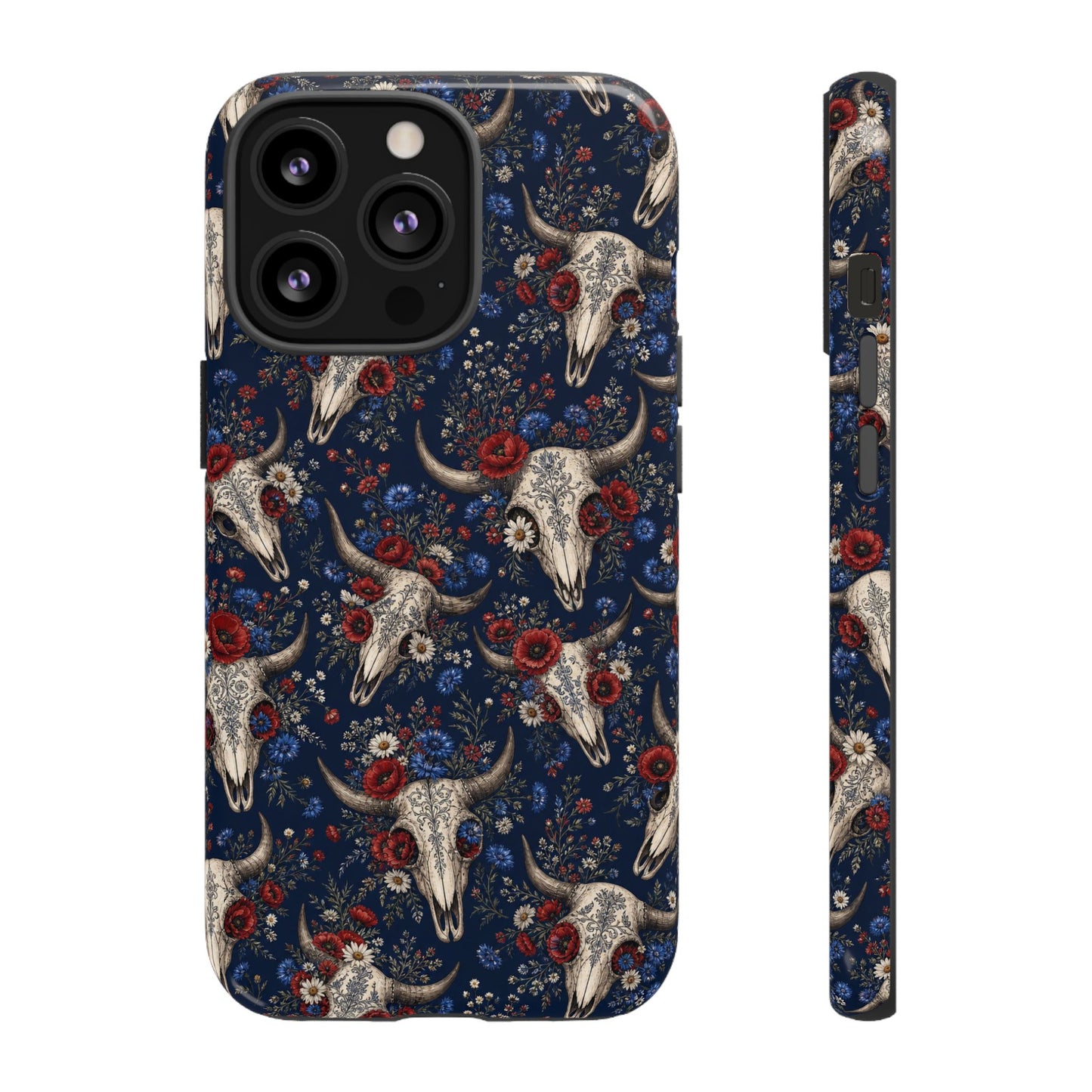 Patriotic Floral Skulls Tough Case