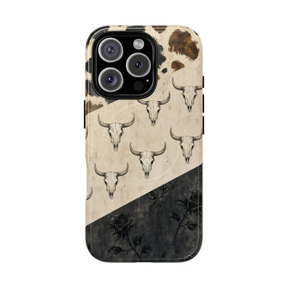 Bull Skull Rose Magnetic Case