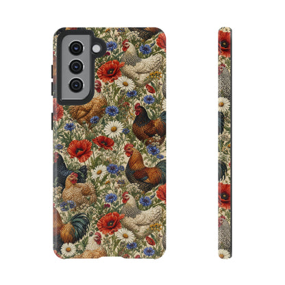 Patriotic Floral Chickens Tough Case