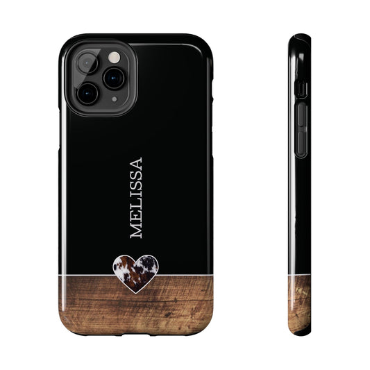 Cowhide Heart Personalized Phone Case