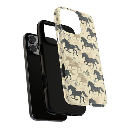 Taupe Horses Tough Phone Case