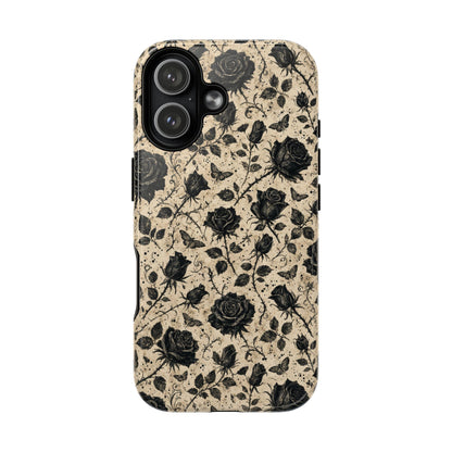 Black Rose Bone Magnetic Case