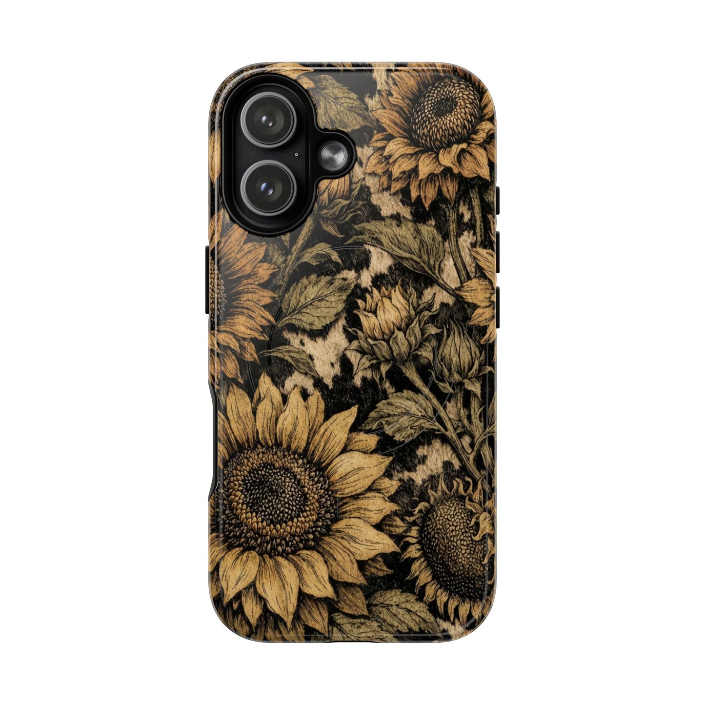 Cowhide Sunflowers Magnetic Case