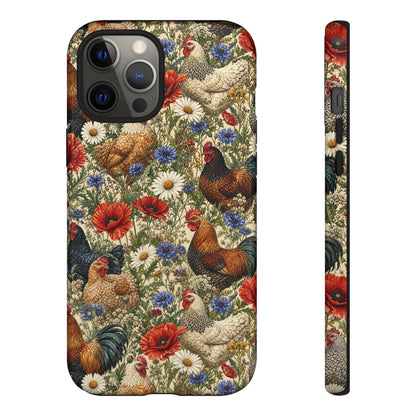 Patriotic Floral Chickens Tough Case