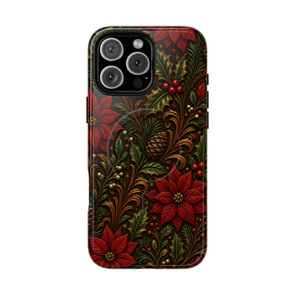 Carved Christmas Holly Magnetic Case