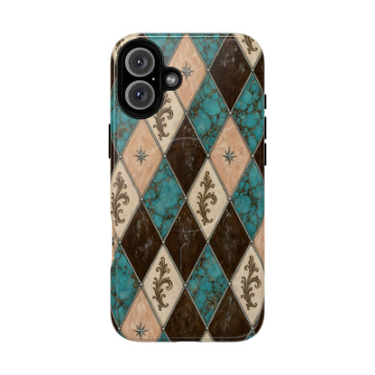 Turquoise Harlequin Magnetic Case