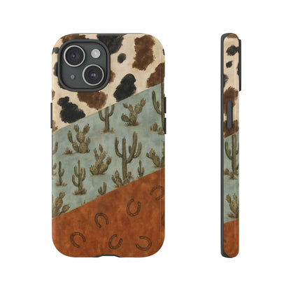 Cowhide Turquoise Cactus Tough Case