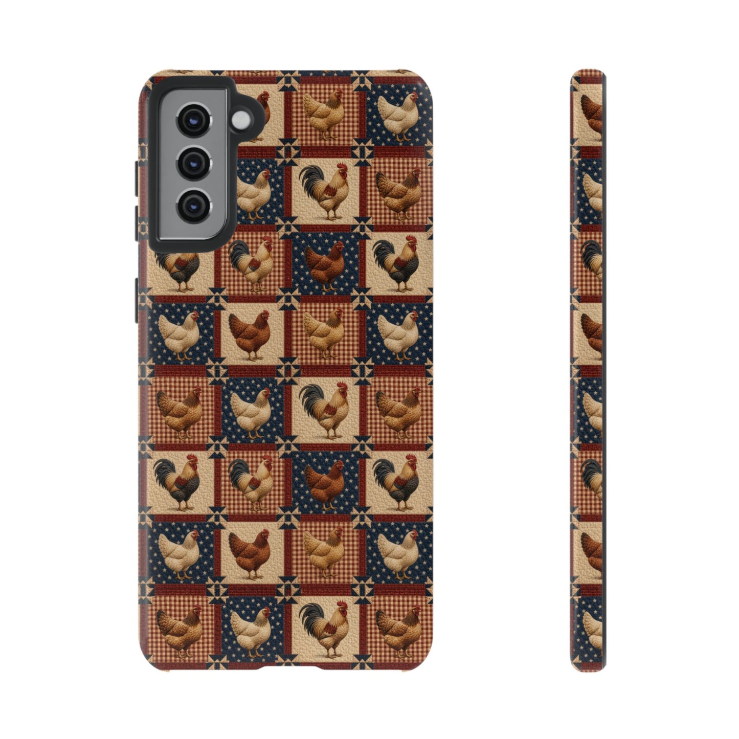 Patriotic Chicken Patchwork Tough Case
