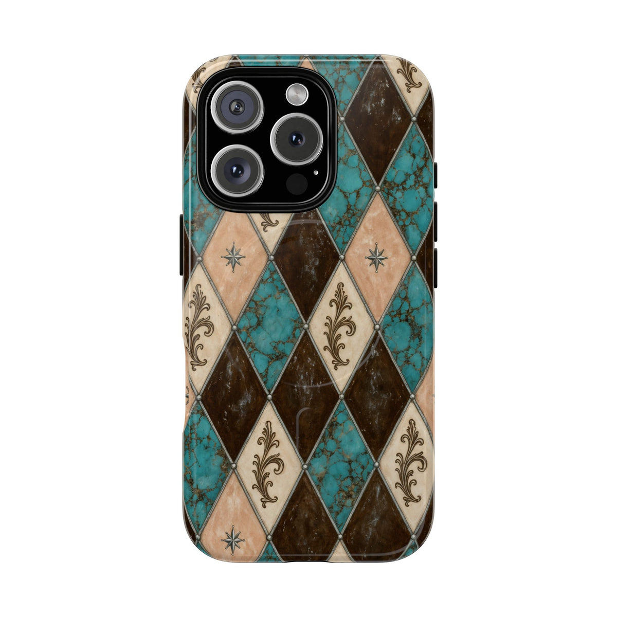 Turquoise Harlequin Magnetic Case