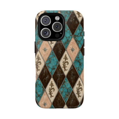 Turquoise Harlequin Magnetic Case