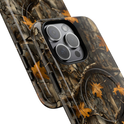 Orange Leaf Tree Camo Magnetic Case