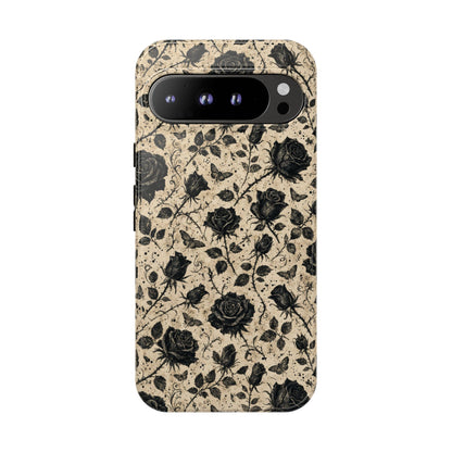 Black Rose Bone Tough Case