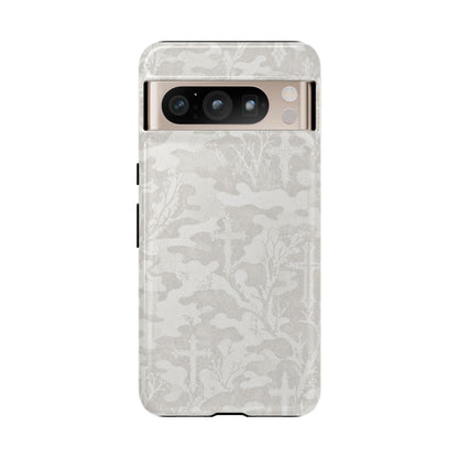 White Camo Cross Tough Case