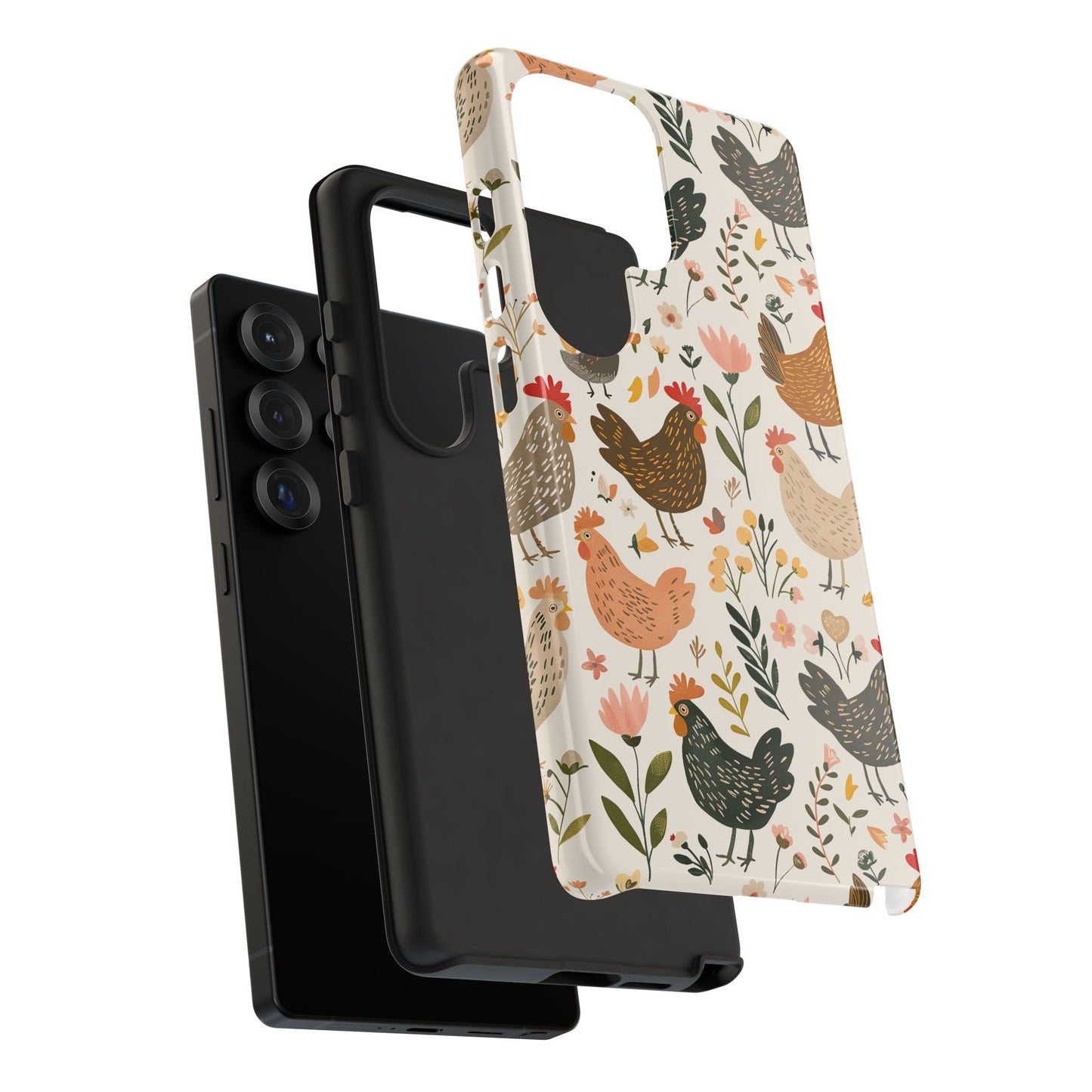 Floral Chickens Tough Phone Case