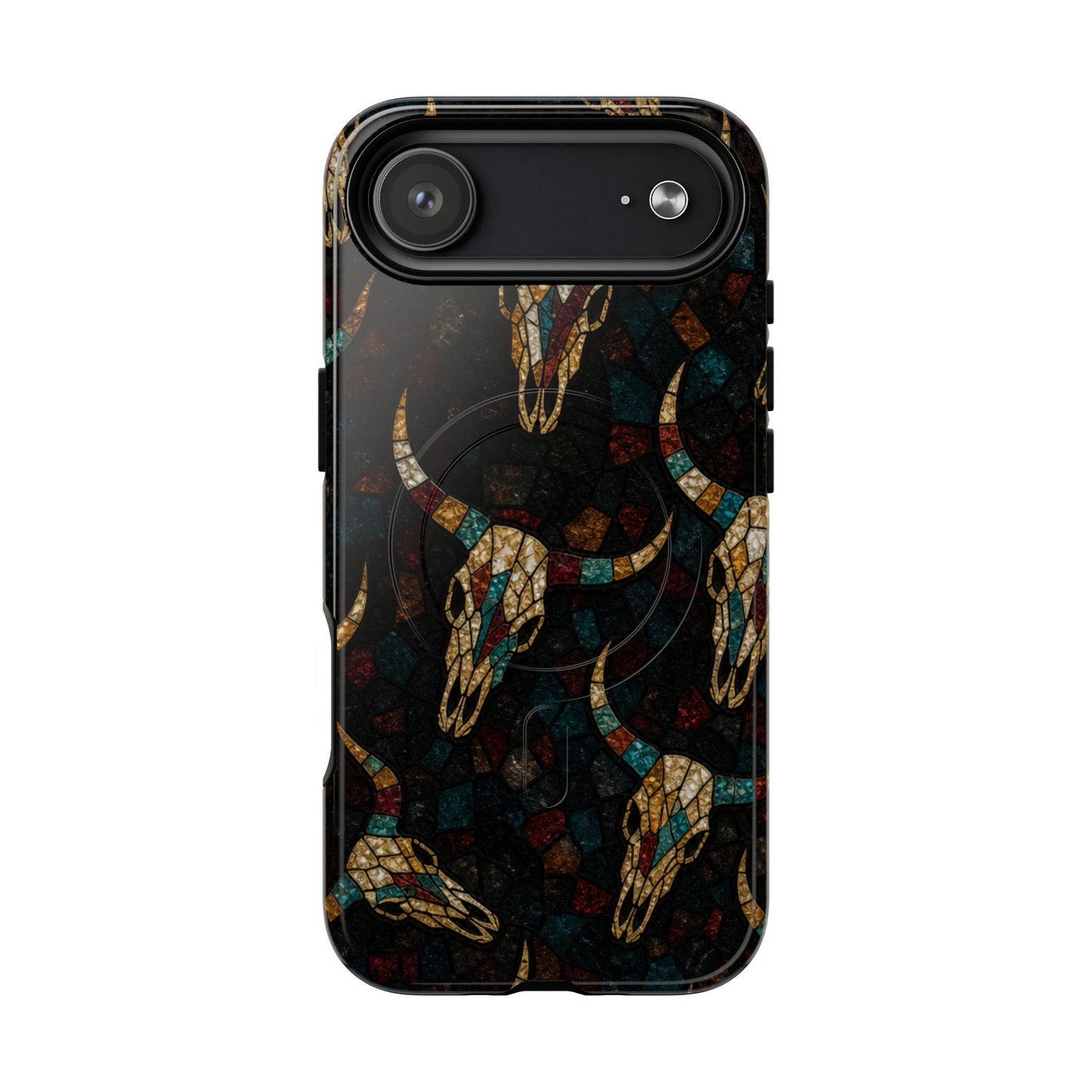 Stained Bull Skull Magnetic Case