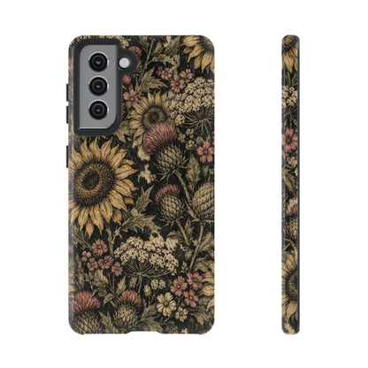 Cowhide Sunflower Thistles Tough Case